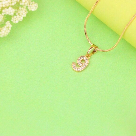 "Rose Gold Number 9 Pendant with Crystals – 18K Gold Plated Charm, XPPT1349 - Picture 4 of 13